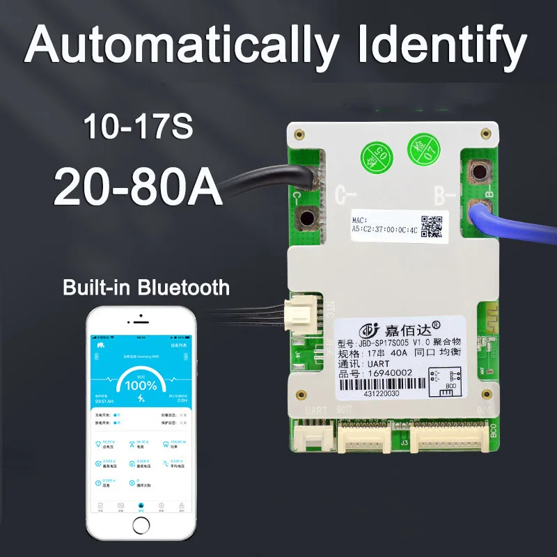 10S- 17S JBD Smart BMS со встроенной Bluetooth платой защиты литий-ионной батареи
10S- 17S JBD Smart BMS со встроенной Bluetooth платой защиты литий-ионной батареи