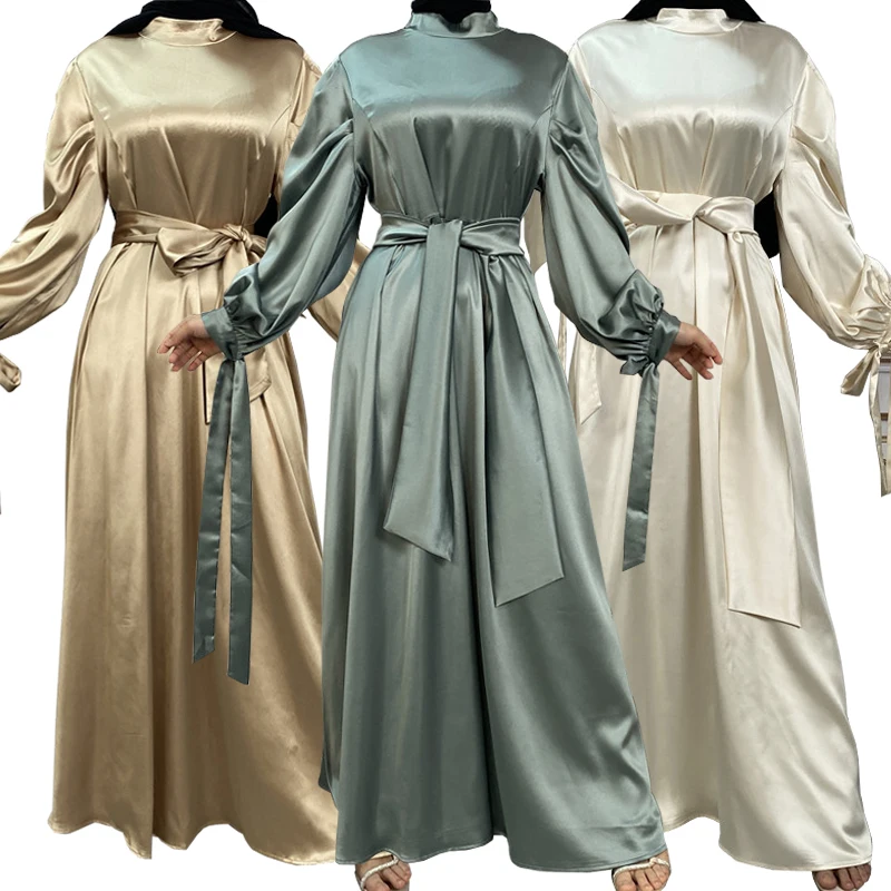 Fashion Long Sleeve Abaya Hijab Satin Dress Women Spring Autumn Dubai Turkey Muslim Dress Party Long Maxi Sundress Robe Femme
Fashion Long Sleeve Abaya Hijab Satin Dress Women Spring Autumn Dubai Turkey Muslim Dress Party Long Maxi Sundress Robe Femme