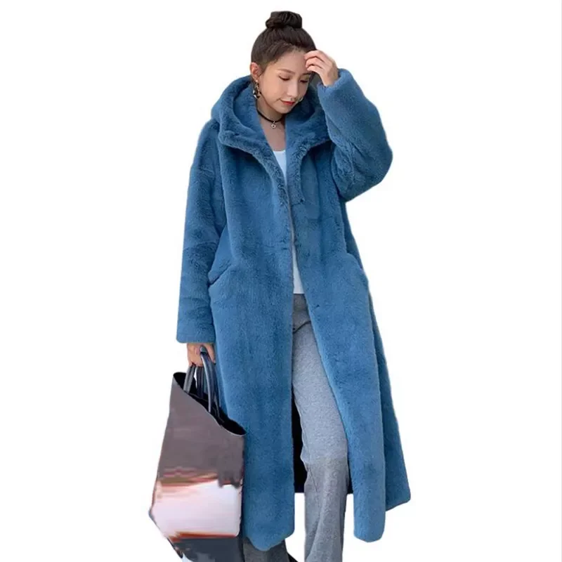 Coat Women Faux Rabbit Hair Fur Coat Korean Hooded Imitation Mink Hair Long Jacket Loose Thick Warm Faux Fur Jacket Tide
Coat Women Faux Rabbit Hair Fur Coat Korean Hooded Imitation Mink Hair Long Jacket Loose Thick Warm Faux Fur Jacket Tide
