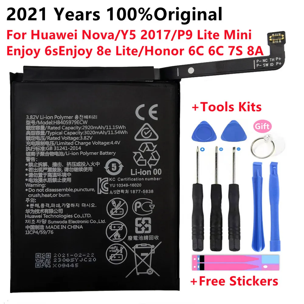 Original 3020mAh HB405979ECW Battery For Huawei Nova CAZ-AL10 TL00 CAN L01 CAN-L02 L12 Enjoy 6S Honor 6C Y5 2017 p9 lite mini
Original 3020mAh HB405979ECW Battery For Huawei Nova CAZ-AL10 TL00 CAN L01 CAN-L02 L12 Enjoy 6S Honor 6C Y5 2017 p9 lite mini