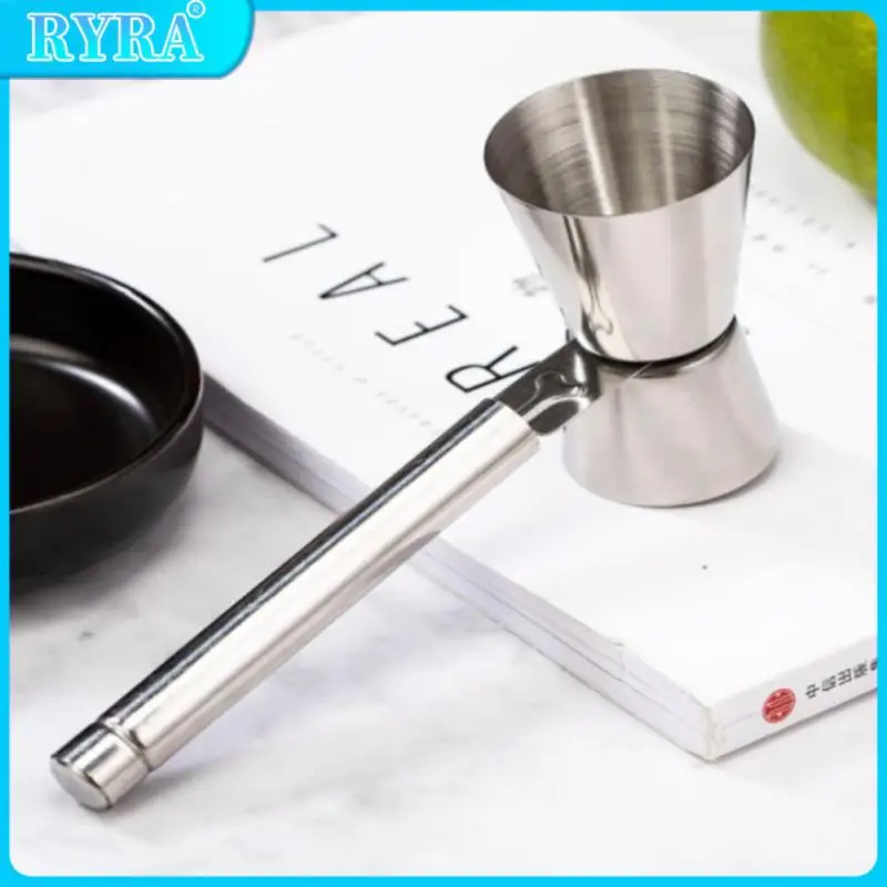 

Home Bar Stainless Steel Measuring Cup Double-headed Ounce Cup Bartending Wine Measuring Tool With Handle Measuring Barware