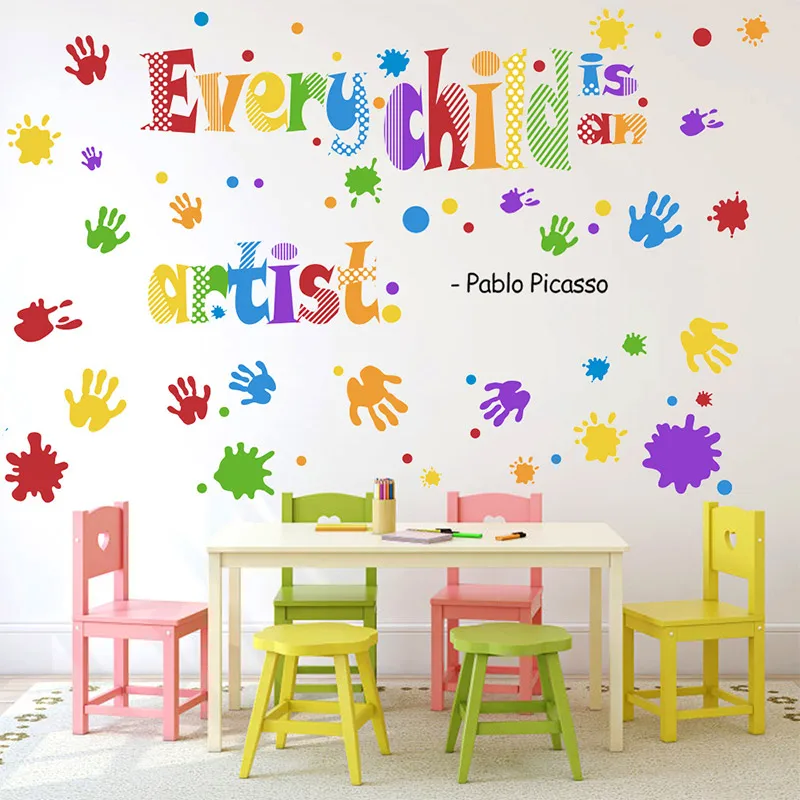 Colorful Inspirational Wall Stickers Home Decoration Paint Splatter Handprint Wallpaper For Kids Classroom Nursery Bedroom Decor
Colorful Inspirational Wall Stickers Home Decoration Paint Splatter Handprint Wallpaper For Kids Classroom Nursery Bedroom Decor