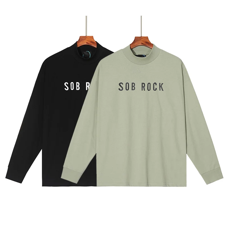 2022 Newest Fashion Sob Rock Letter Print Long Sleeve T-shirt High Quality Men Women Hip hop Streetwear Turtleneck Top Tees
2022 Newest Fashion Sob Rock Letter Print Long Sleeve T-shirt High Quality Men Women Hip hop Streetwear Turtleneck Top Tees