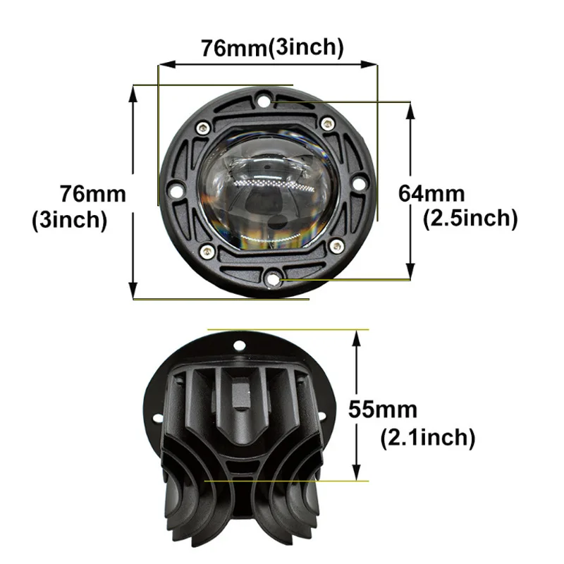10-80V 30W Car LED Dual-Color Anti-Fog Projector Lens with Yellow and White Light
10-80V 30W Car LED Dual-Color Anti-Fog Projector Lens with Yellow and White Light