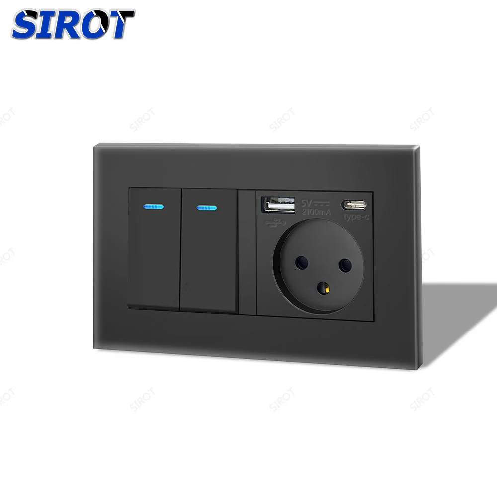 SIROT Израильская настенная розетка с USB Type-C
SIROT Израильская настенная розетка с USB Type-C