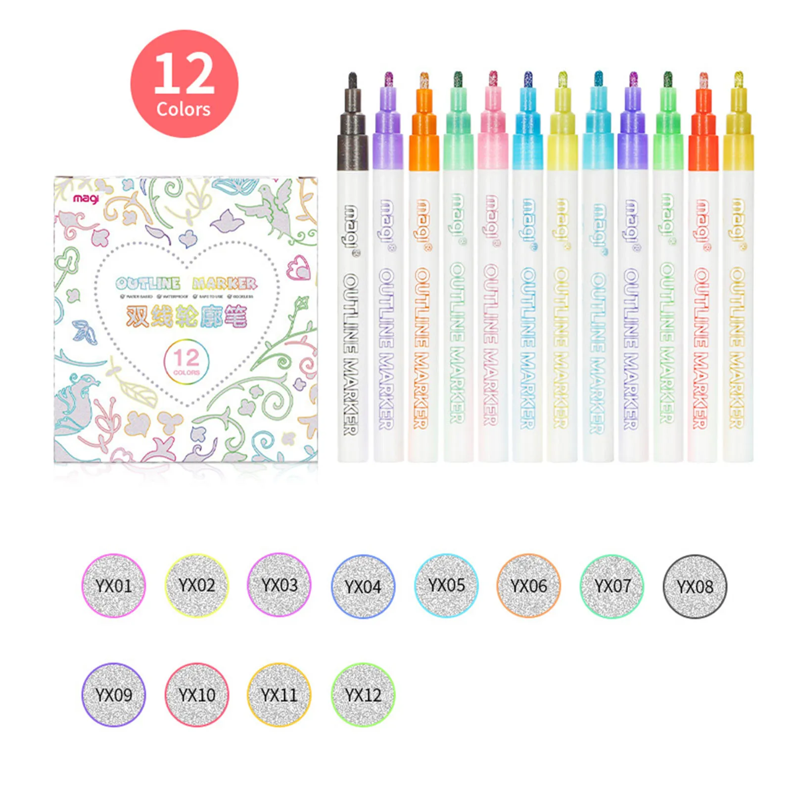 Яркие маркеры, ручка «сделай сам» с двойной линией, легкий портативный маркер для раскрашивания книг, школьных проектов H-best
Яркие маркеры, ручка «сделай сам» с двойной линией, легкий портативный маркер для раскрашивания книг, школьных проектов H-best