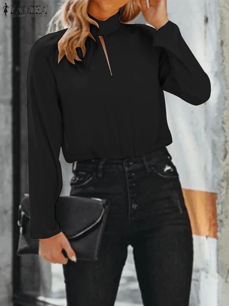 Women Spring Long Sleeve Hollow Out Shirt ZANZEA Fashion Solid Tunic Tops Female Party Blusas Chemise Elegant OL Work Blouse
Women Spring Long Sleeve Hollow Out Shirt ZANZEA Fashion Solid Tunic Tops Female Party Blusas Chemise Elegant OL Work Blouse