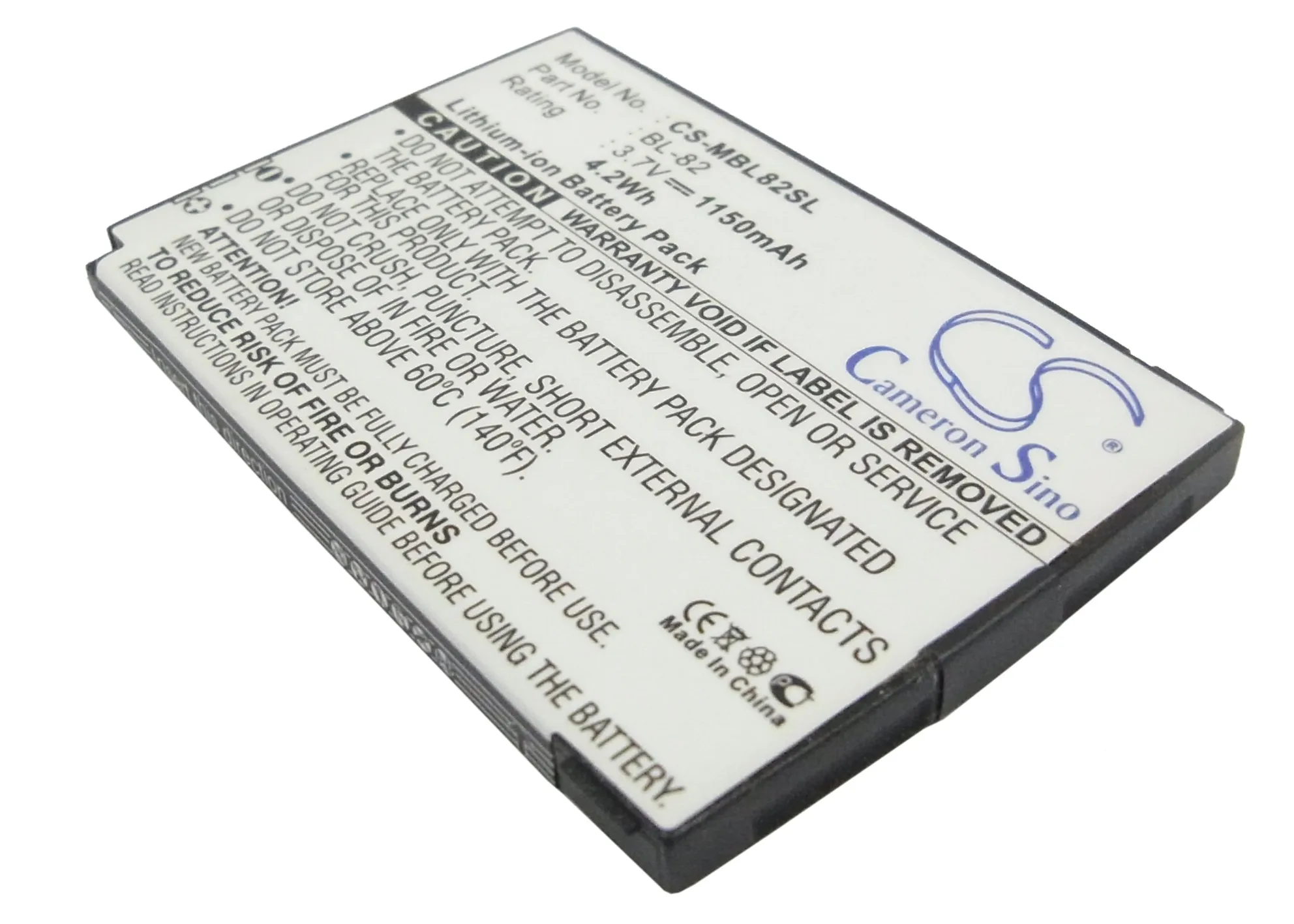 Cameron Sino Mobile SmartPhone Replacement Li-ion Battery 1150mAh For BL-82 Verizon 2206 Free Tools
Cameron Sino Mobile SmartPhone Replacement Li-ion Battery 1150mAh For BL-82 Verizon 2206 Free Tools