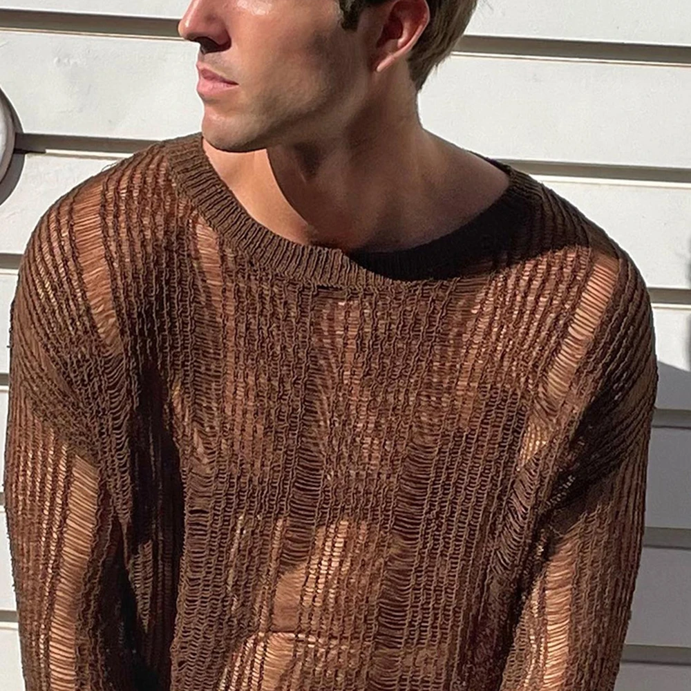 Fashion Leisure Tops Mens Tee Beach Tight Clubwear Tops Crew Neck Hollow Out Knitted Long Sleeve Nightclub Party
Fashion Leisure Tops Mens Tee Beach Tight Clubwear Tops Crew Neck Hollow Out Knitted Long Sleeve Nightclub Party