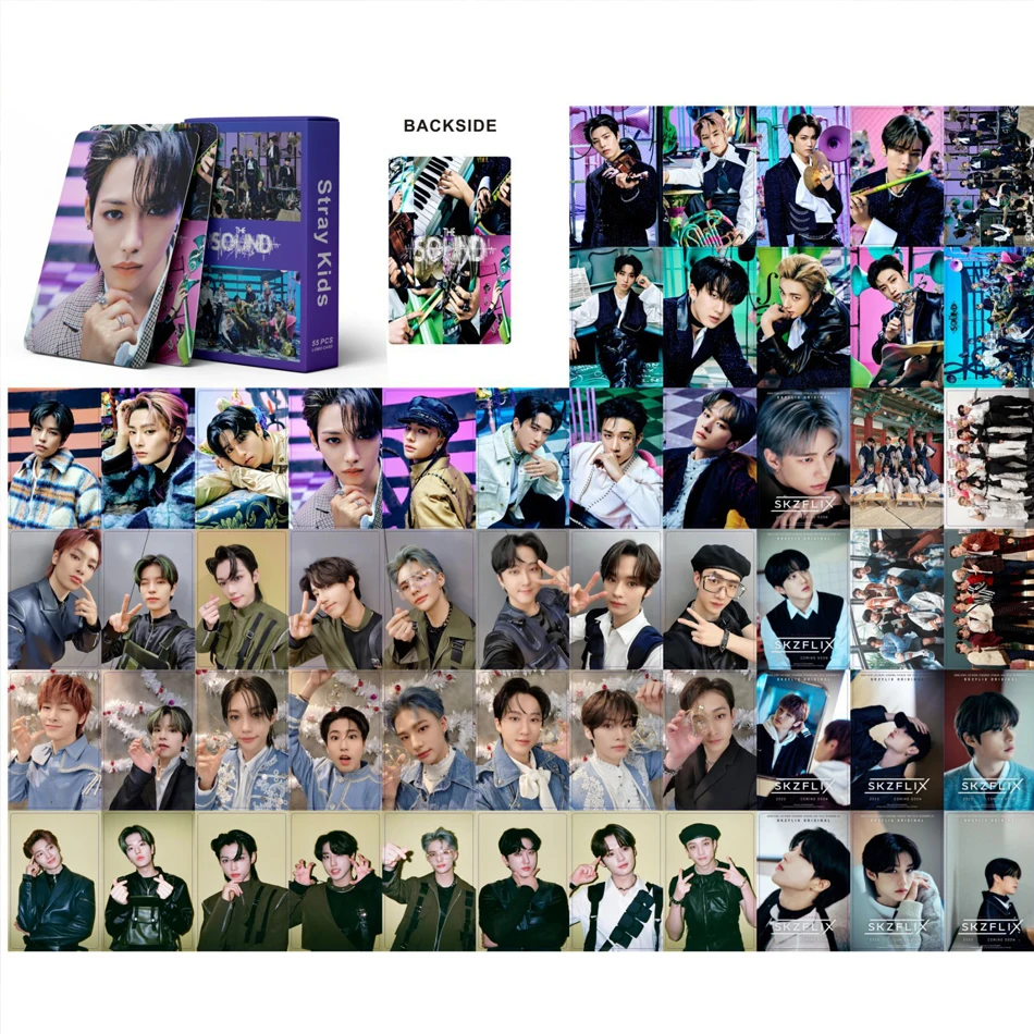 

55pcs/set Kpop Stray Kids MAXIDENT Time out CIRCUS NOEASY New Album Lomo Cards High Quality HD Double Side Print Photo Cards