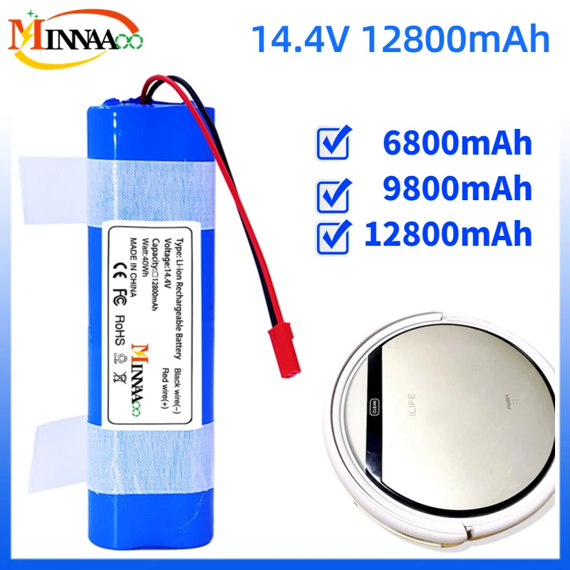 14.8V 6800mAh 12800mah Good Quality Battery For ILIFE V50 V55 V8s V3s Pro V5s Pro V8s X750 Robot Vacuum Cleaner Battery
14.8V 6800mAh 12800mah Good Quality Battery For ILIFE V50 V55 V8s V3s Pro V5s Pro V8s X750 Robot Vacuum Cleaner Battery