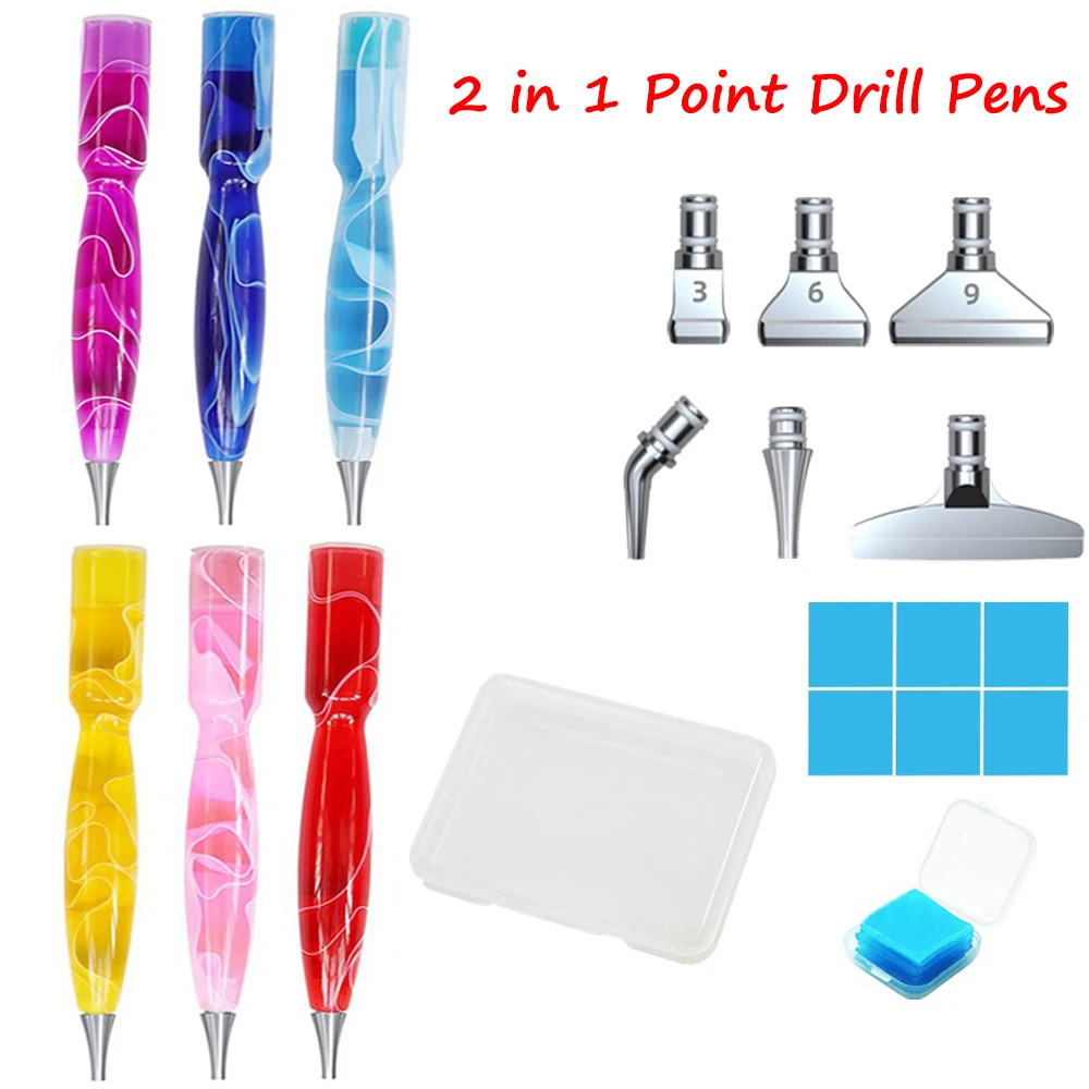 

5D каучуковая ручка для алмазной живописи, сменные насадки для ручек из сплава, многофункциональные насадки, бурильные ручки, самодельная алмазная живопись, клей