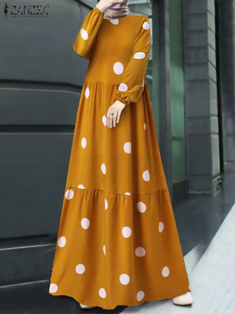 ZANZEA Bohemian Polka Dots Muslim Dress Women Printed O-Neck Puff Sleeve Maxi Robe Elegant Casual Loose Abaya Kaftan Sundress
ZANZEA Bohemian Polka Dots Muslim Dress Women Printed O-Neck Puff Sleeve Maxi Robe Elegant Casual Loose Abaya Kaftan Sundress