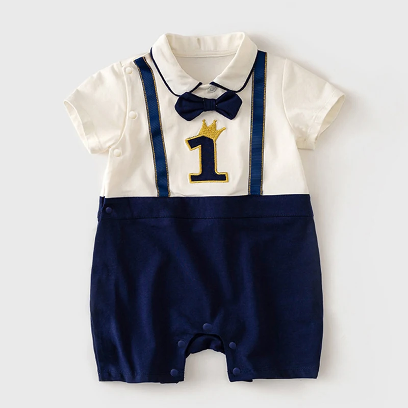 Toddler Baby Boys Rompers 1st Birthday Party Jumpsuit Short Sleeved Cotton 0-24M Newborn Baby Boys Clothes For Summer
Toddler Baby Boys Rompers 1st Birthday Party Jumpsuit Short Sleeved Cotton 0-24M Newborn Baby Boys Clothes For Summer