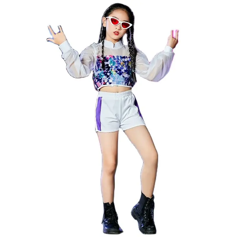 Jazz Sequins Suit For Girls Modern Dance Clothes Children Street Dance Outfits Hip Hop Dance Clothes Performance Wear 120-170CM
Jazz Sequins Suit For Girls Modern Dance Clothes Children Street Dance Outfits Hip Hop Dance Clothes Performance Wear 120-170CM