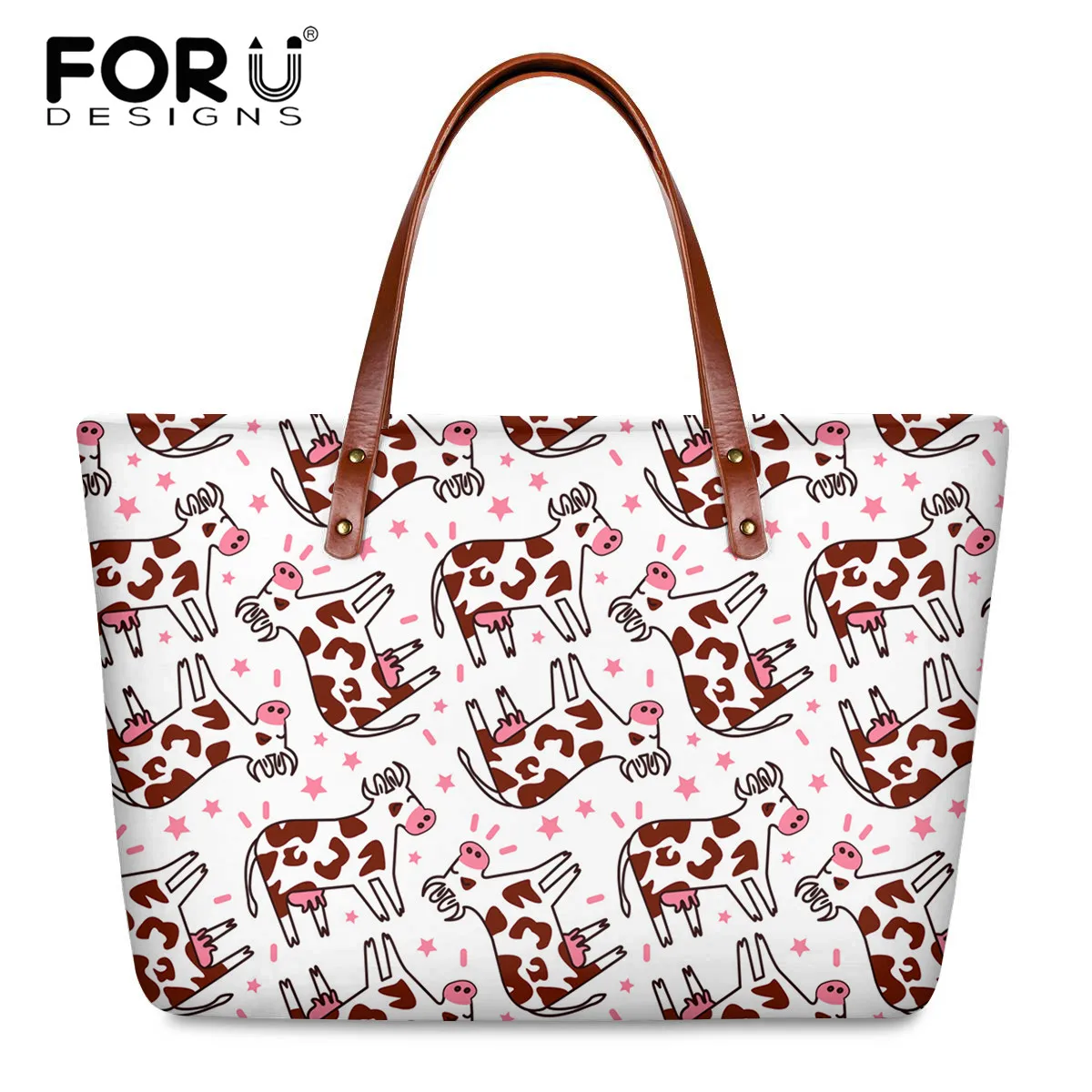 FORUDESIGNS Cartoon Happy Dairy Cow Print Top-Handle Bag for Women Fashion Tote Bags Ladies Casual Travel Handbags Shoulder Bag
FORUDESIGNS Cartoon Happy Dairy Cow Print Top-Handle Bag for Women Fashion Tote Bags Ladies Casual Travel Handbags Shoulder Bag