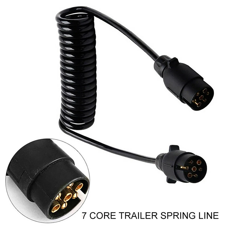 Trailer Spring Ring 7-Pin Plug Socket Extension Cable Car Traction Line Black Extension Line Caravan Connector Car Parts
Trailer Spring Ring 7-Pin Plug Socket Extension Cable Car Traction Line Black Extension Line Caravan Connector Car Parts