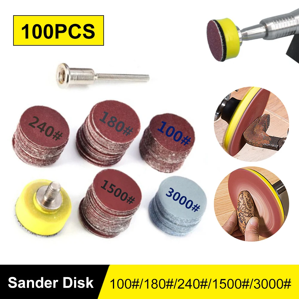 100Pcs 1 Inch/25mm Sanding Discs Pads Assorted Abrasive Polishing Sandpaper for Sander Grinder 100/180/240/1500/3000 Grit Paper
100Pcs 1 Inch/25mm Sanding Discs Pads Assorted Abrasive Polishing Sandpaper for Sander Grinder 100/180/240/1500/3000 Grit Paper