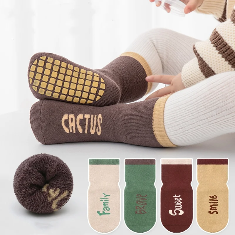 

Lawadka/зимние толстые теплые детские носки для малышей Нескользящие Детские носки для девочки, мальчика Нескользящие хлопковые носки для маленьких девочек и мальчиков, От 0 до 5 лет