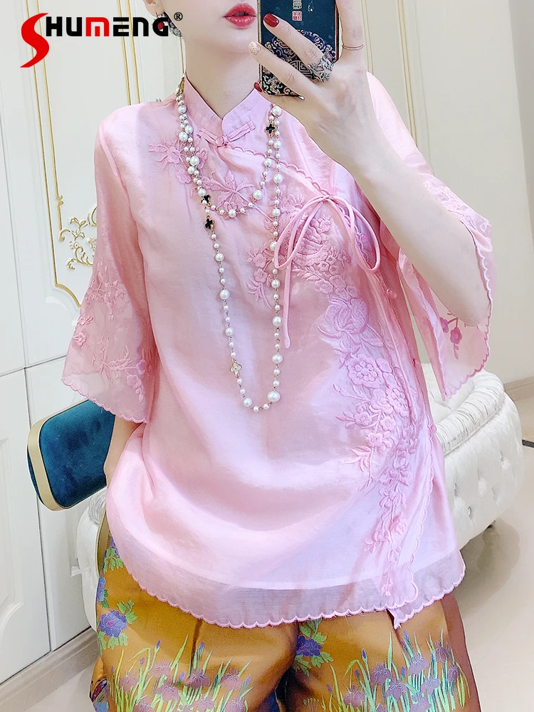 Vitnage Improved Embroidery Cheongsam Top Female 2022 Autumn Elegant Chic Han Chinese Costume Tang Tops Costume Blusa Feminina
Vitnage Improved Embroidery Cheongsam Top Female 2022 Autumn Elegant Chic Han Chinese Costume Tang Tops Costume Blusa Feminina
