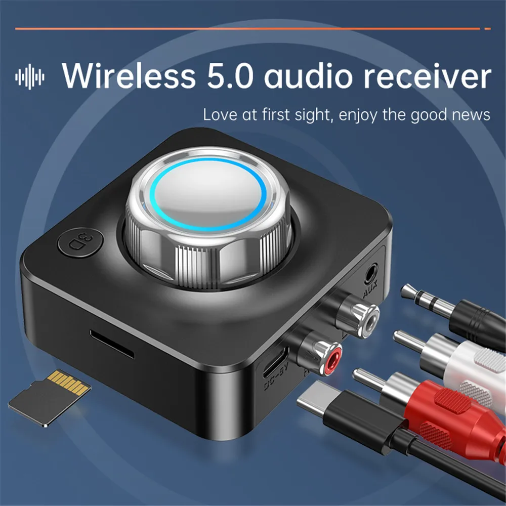 

Аудиоприемник Bluetooth 5,0 с MP3-плеером TFcard, беспроводной адаптер RCA 3,5 мм 3,5, разъем AUX для автомобильного комплекта, проводной динамик, наушники