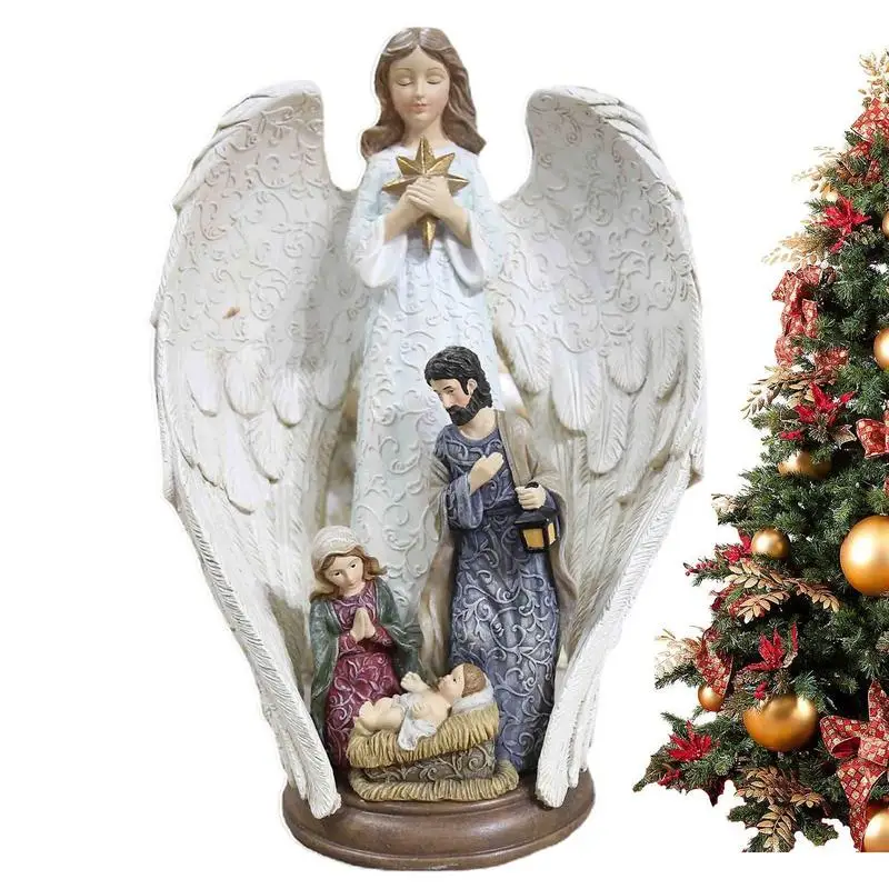 Nativity Scene Figurines Angle Wings Resin Figurine Statue Exquisite Holiday Decorative Ornaments for Church Wedding Office
Nativity Scene Figurines Angle Wings Resin Figurine Statue Exquisite Holiday Decorative Ornaments for Church Wedding Office