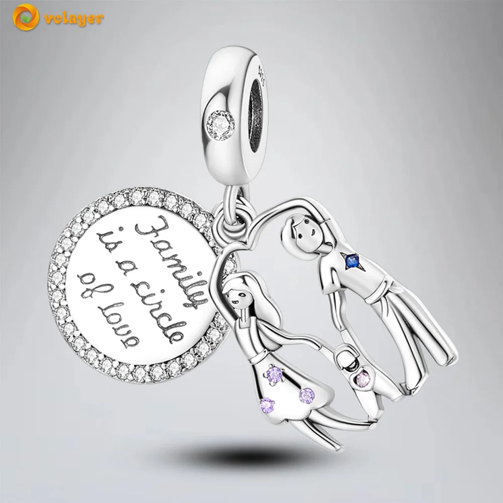 Volayer 925 Sterling Silver Beads Happy Family Dangle Charm fit Original Pandora Bracelets for Women DIY Jewelry Making
Volayer 925 Sterling Silver Beads Happy Family Dangle Charm fit Original Pandora Bracelets for Women DIY Jewelry Making