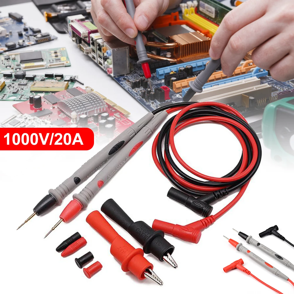 1 Pair Multimeter Test Leads Durable High Precision Digital Multimeter Probes Set Electronic Work Tools 1000V 20A
1 Pair Multimeter Test Leads Durable High Precision Digital Multimeter Probes Set Electronic Work Tools 1000V 20A