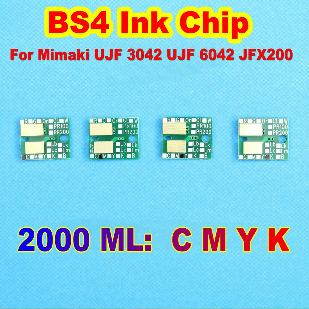 

BS4K BS4C BS4M BS4Y Disposable Ink Chip For MIMAKI BS4 Printer 2000ML BS 4 Printer Ink Chip Ic BS4 For UJF 3042 UJF 6042 JFX200