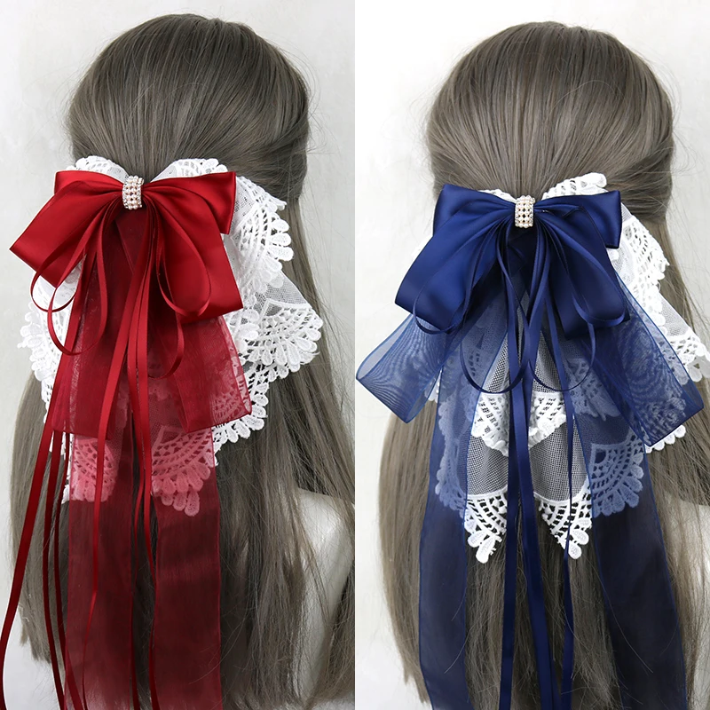 Japanese Maid Princess Lolita Lace Oversized Bow Hairpins Gorgeous Embroidered Lace Ribbon Hair Clips Ponytail Cosplay Headdress
Japanese Maid Princess Lolita Lace Oversized Bow Hairpins Gorgeous Embroidered Lace Ribbon Hair Clips Ponytail Cosplay Headdress