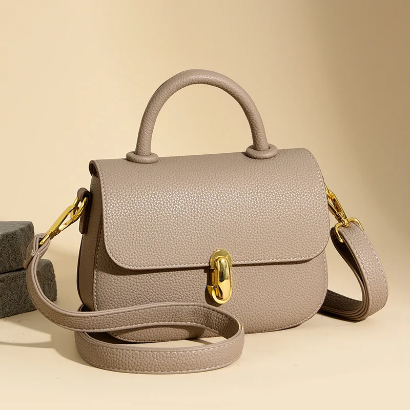 

Luxury Genuine Leather Women Messenger Bag Fashion Simplicity Solid Color Cowhide Handbag Ladies Shoulder Crossbody Bag Purses