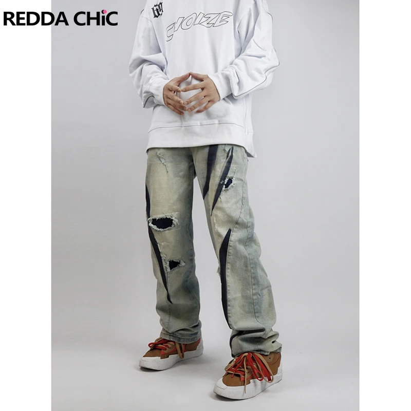 REDDACHiC Loose Streetwear Men Ripped Jeans Patchwork Wide Leg Pants Punk Hip Hop Male Trousers Baggy Oversized Skater Clothes
REDDACHiC Loose Streetwear Men Ripped Jeans Patchwork Wide Leg Pants Punk Hip Hop Male Trousers Baggy Oversized Skater Clothes