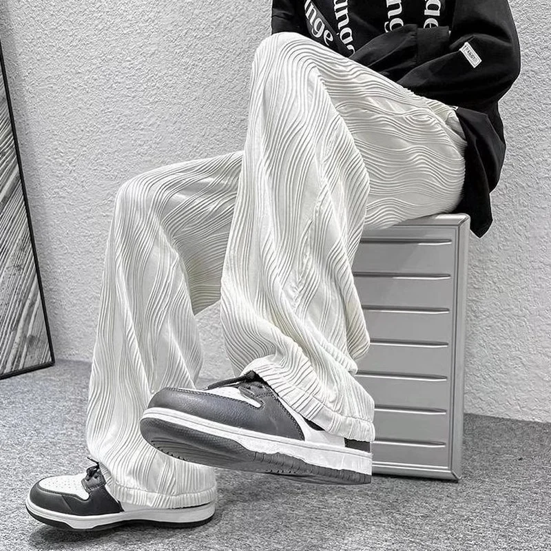 Men Clothing 2022 Men's Fashion Straight Pleated Pants Elastic Waist Casual Pants Men's Street Loose Ice Silk Wide Leg Pants
Men Clothing 2022 Men's Fashion Straight Pleated Pants Elastic Waist Casual Pants Men's Street Loose Ice Silk Wide Leg Pants