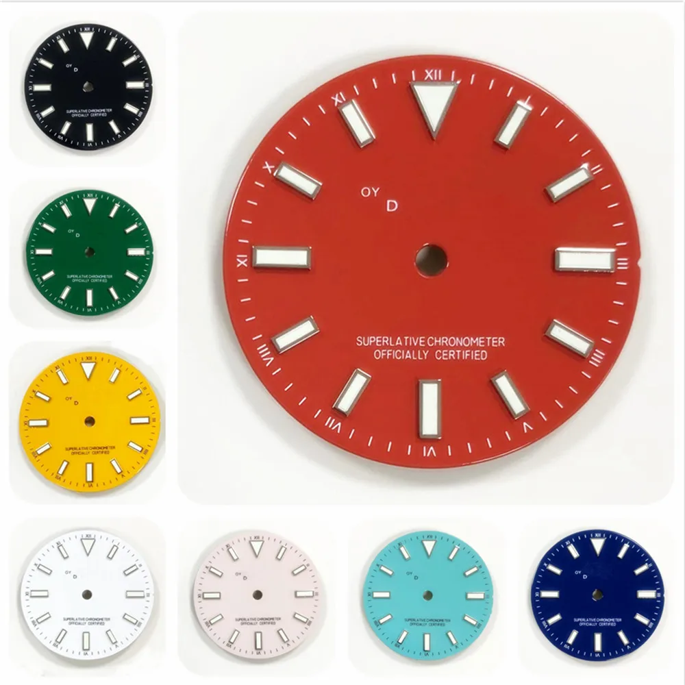 NH35 No Calendar Dial Green Luminous True Nail 28.5mm Dial Enamel Surface NH36 Movement Accessories Watch NH35 S Logo Dial Date
NH35 No Calendar Dial Green Luminous True Nail 28.5mm Dial Enamel Surface NH36 Movement Accessories Watch NH35 S Logo Dial Date