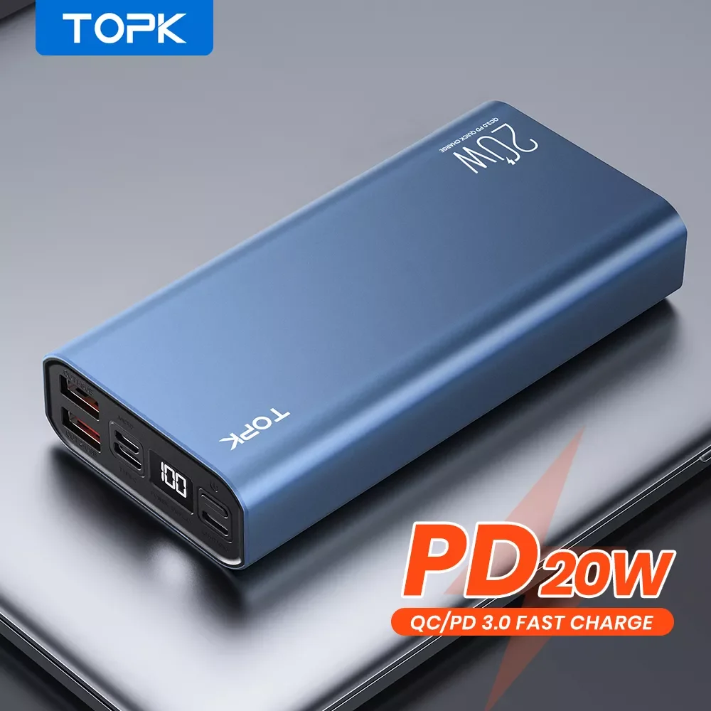 NEW2023 TOPK I2006P PD 20W Power Bank 20000mAh Portable Charging Poverbank Mobile Phone External Battery Charger Powerbank 20000
NEW2023 TOPK I2006P PD 20W Power Bank 20000mAh Portable Charging Poverbank Mobile Phone External Battery Charger Powerbank 20000