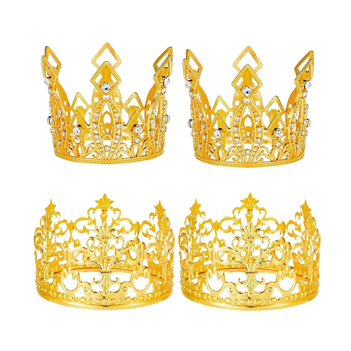 4 Pcs Gold Crown Cake Topper Crown Tiara Cake Topper for Wedding Birthday Baby Shower Party Cake Decoration 2 Styles
4 Pcs Gold Crown Cake Topper Crown Tiara Cake Topper for Wedding Birthday Baby Shower Party Cake Decoration 2 Styles