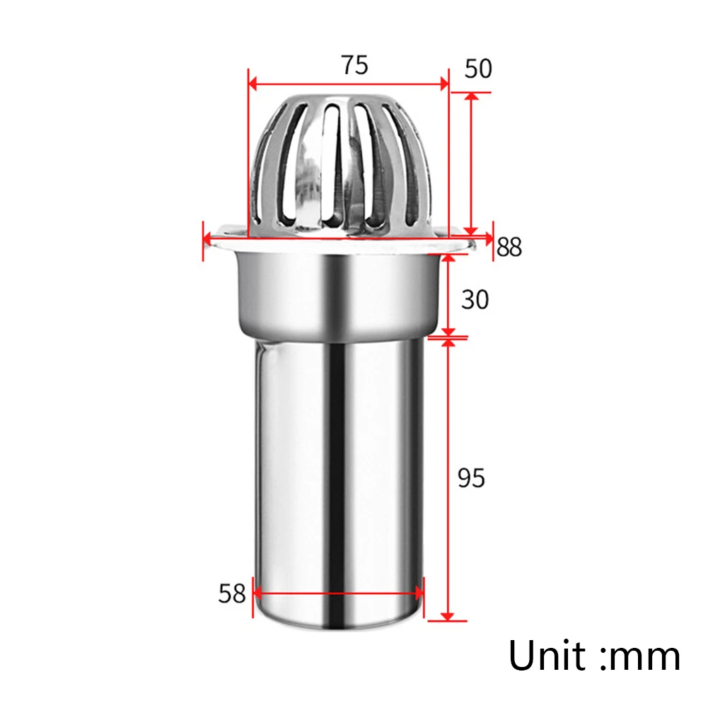 Rain Pipe Cap Floor Drain Round Silver Stainless Steel Rain Strainer Anti-blocking Balcony Roof Drainage Detachable
Rain Pipe Cap Floor Drain Round Silver Stainless Steel Rain Strainer Anti-blocking Balcony Roof Drainage Detachable