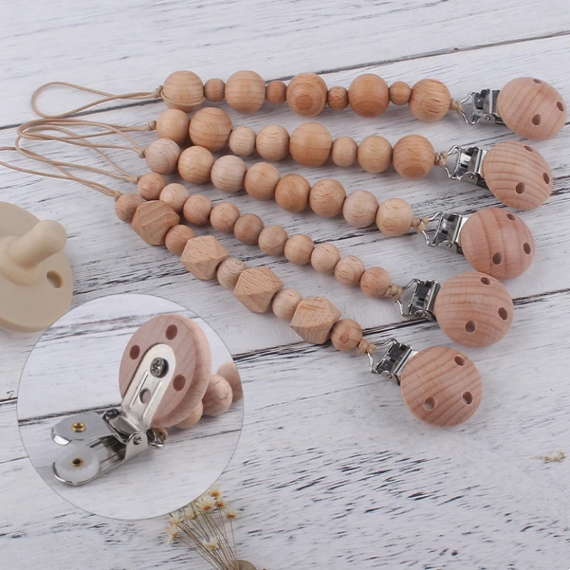 Wooden Bead Pacifier Clips Dummy Chain Holder Newborn Soother Chains Nipple Holder Beech Wood Chew Baby Teething Toys Gifts
Wooden Bead Pacifier Clips Dummy Chain Holder Newborn Soother Chains Nipple Holder Beech Wood Chew Baby Teething Toys Gifts
