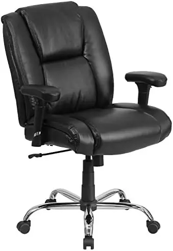 Series Big & Tall 400 lb. Rated Black LeatherSoft Ergonomic Task Office Chair with Chrome Base and Adjustable Arms
Series Big & Tall 400 lb. Rated Black LeatherSoft Ergonomic Task Office Chair with Chrome Base and Adjustable Arms