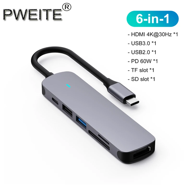 6 IN1 Multiport Type C Adapter USB C HUB HDMI 4K for MacBook Pro Air DELL HP XPS Steam Deck Nintendo Switch ,Lenovo USB C Device
6 IN1 Multiport Type C Adapter USB C HUB HDMI 4K for MacBook Pro Air DELL HP XPS Steam Deck Nintendo Switch ,Lenovo USB C Device