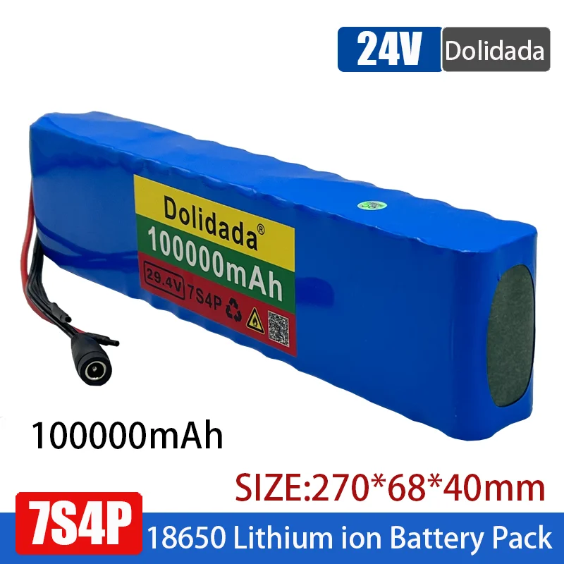 24V 7S4P 29V 18650 100000mAh Rechargeable Lithium-ion Battery Suitable for Bicycles Motorcycles Electric Scooters Built-in BMS
24V 7S4P 29V 18650 100000mAh Rechargeable Lithium-ion Battery Suitable for Bicycles Motorcycles Electric Scooters Built-in BMS