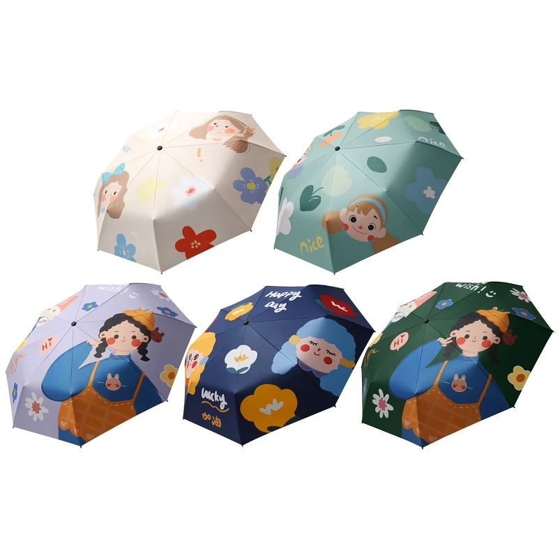 27RE Cartoon Girl Print Sunproof Folding Umbrella with Wooden Handle 8 Ribs Threefold
27RE Cartoon Girl Print Sunproof Folding Umbrella with Wooden Handle 8 Ribs Threefold