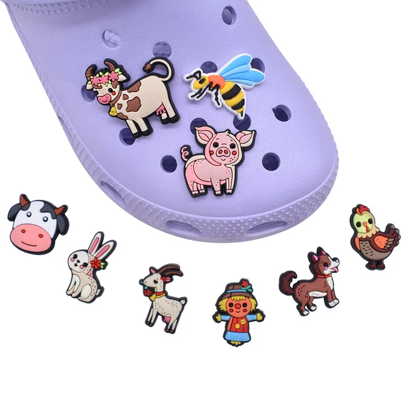 Hot Sale Shoe Charms Decorations for Croc Jibz 1pcs Cattle Sheep Ducks Donkeys Chickens Geese Cute Rural Animals Shoe Accessorie
Hot Sale Shoe Charms Decorations for Croc Jibz 1pcs Cattle Sheep Ducks Donkeys Chickens Geese Cute Rural Animals Shoe Accessorie