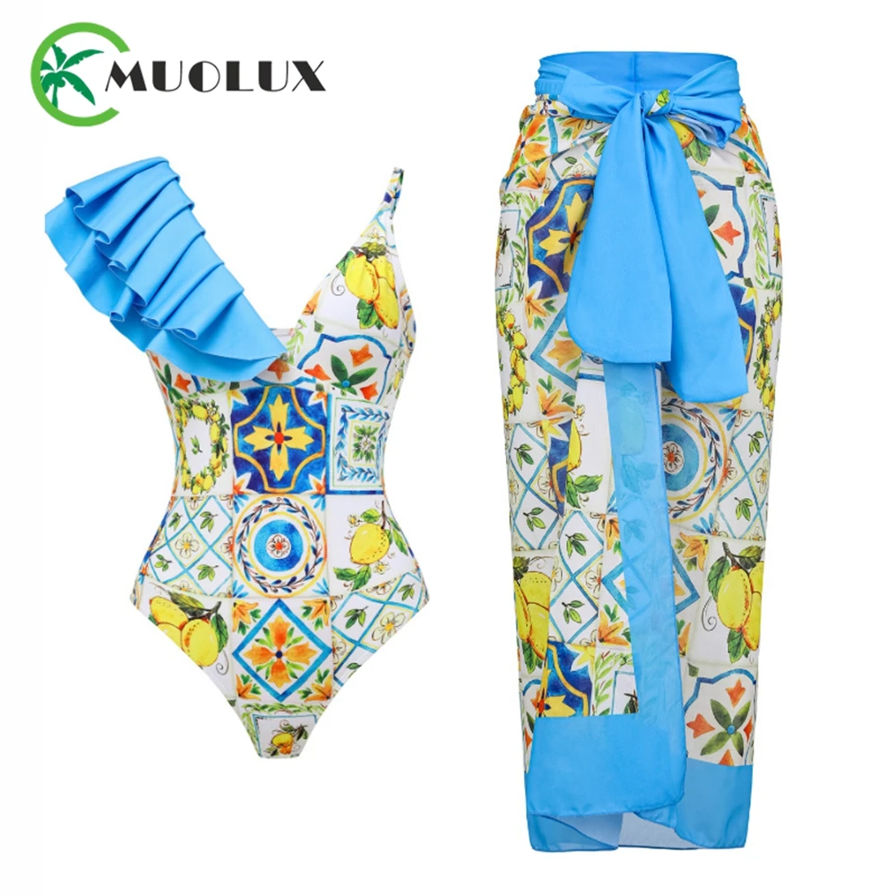 MUOLUX 2023 One Piece Swimsuit Women Skirt Sexy Swimwear Woman Ruffle Monokini with Sarong Bathing Suit Cover Up Dress Female
MUOLUX 2023 One Piece Swimsuit Women Skirt Sexy Swimwear Woman Ruffle Monokini with Sarong Bathing Suit Cover Up Dress Female