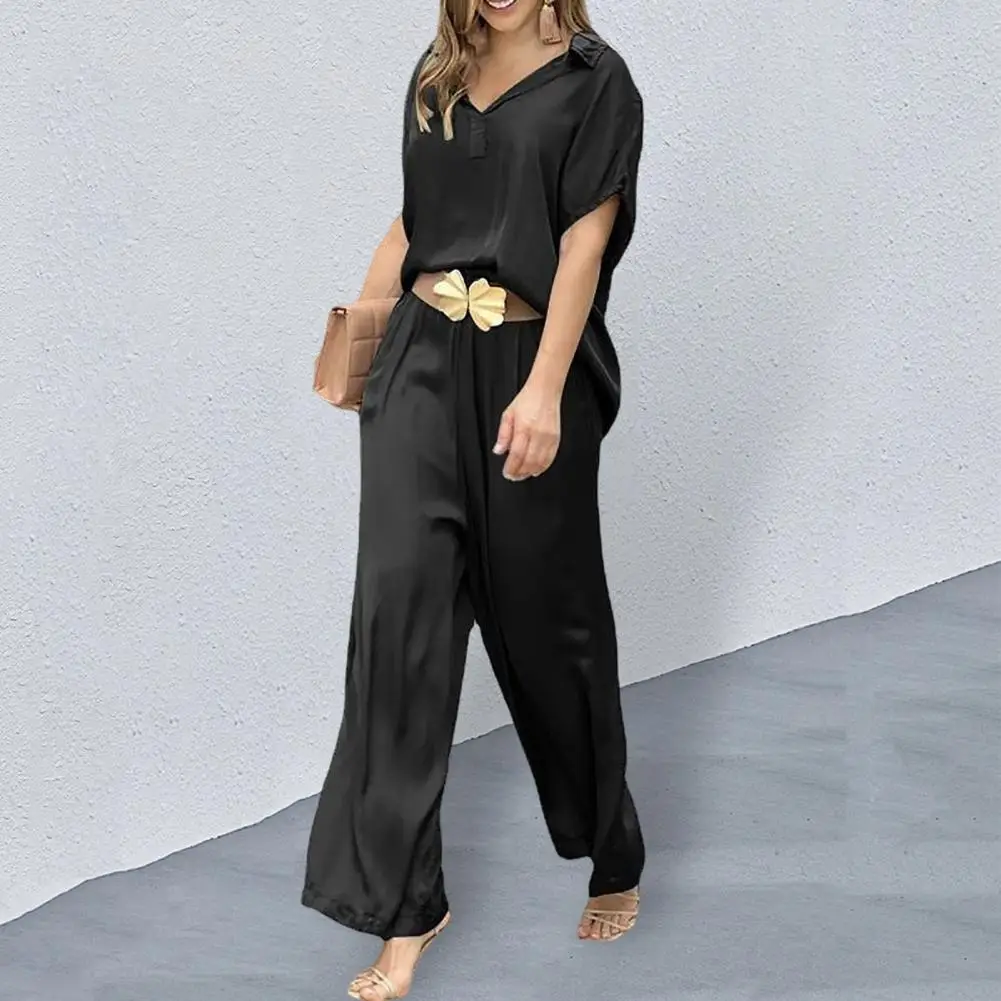 2 Pcs/Set Women Shirt Pants Set Solid Color Loose V Neck Women Top Pants Suit Short Sleeves Lady Summer Outfits Women Clothes
2 Pcs/Set Women Shirt Pants Set Solid Color Loose V Neck Women Top Pants Suit Short Sleeves Lady Summer Outfits Women Clothes
