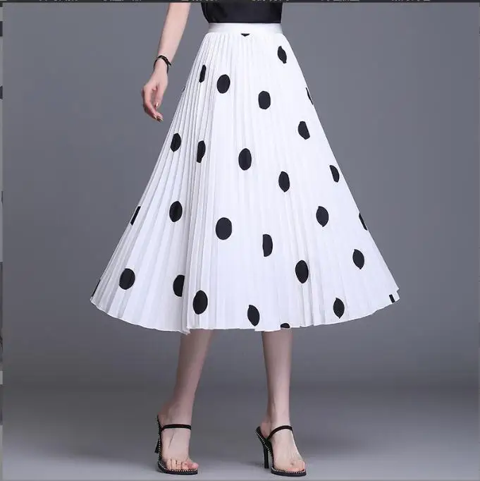 Women Summer Polka-Dot Pleated Skirts High Waisted Skinny Elastic Waist Faldas Largas Mid-Length Sexy Lady Skirt Jupe Femme Jb95
Women Summer Polka-Dot Pleated Skirts High Waisted Skinny Elastic Waist Faldas Largas Mid-Length Sexy Lady Skirt Jupe Femme Jb95