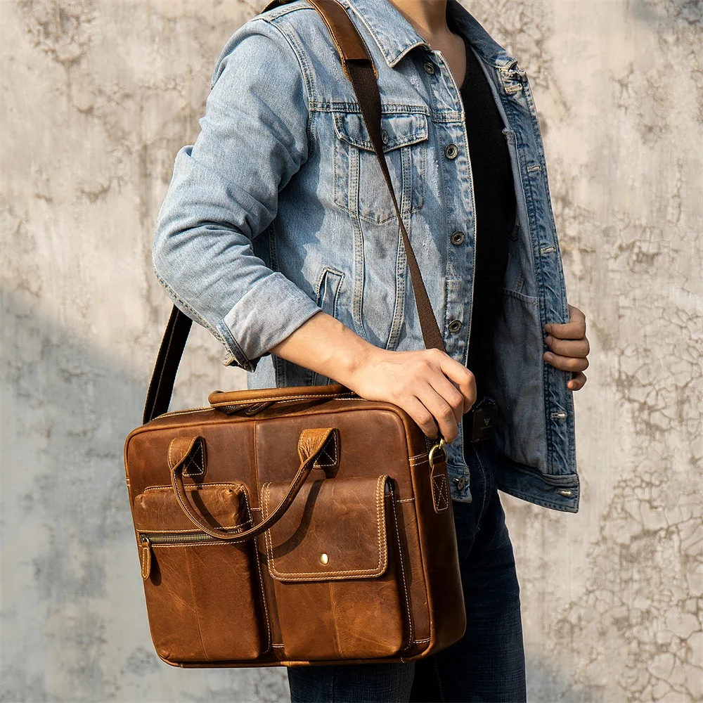 New Leather Messenger Bag Business Briefcase Men's Shoulder Bag for Laptop 14 Inch Large Leather Business Bags for Men and Women
New Leather Messenger Bag Business Briefcase Men's Shoulder Bag for Laptop 14 Inch Large Leather Business Bags for Men and Women