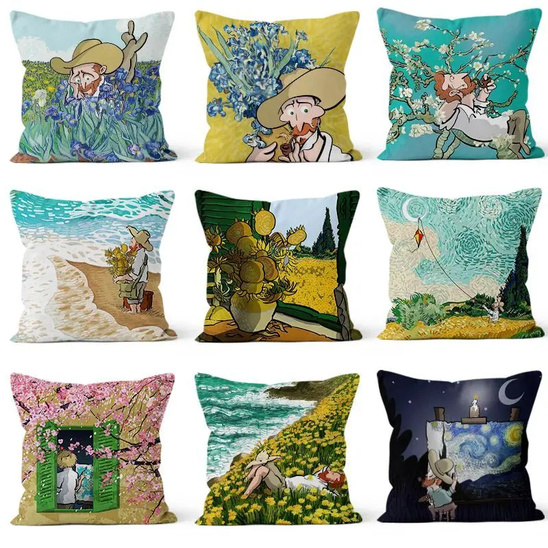 Van Gogh Oil Painting Pillows Case Funny Van Gogh Art Cotton Linen Decorative Pillowcases for Bedroom Sofa Bed Pillow Covers
Van Gogh Oil Painting Pillows Case Funny Van Gogh Art Cotton Linen Decorative Pillowcases for Bedroom Sofa Bed Pillow Covers