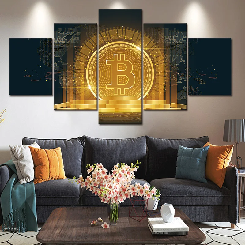 Bitcoin Artwork Canvas Painting HD Print Wall Picture for Living Room Abstract Oil Painting Modern Art Golden Mural Painting
Bitcoin Artwork Canvas Painting HD Print Wall Picture for Living Room Abstract Oil Painting Modern Art Golden Mural Painting