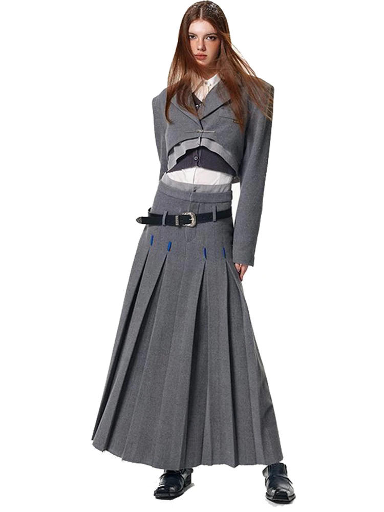 Новая весенняя длинная Плиссированная юбка с высокой талией для школьниц костюм с юбкой из двух предметов уличная одежда Harajuku, юбка трапеци... 
Новая весенняя длинная Плиссированная юбка с высокой талией для школьниц костюм с юбкой из двух предметов уличная одежда Harajuku, юбка трапеци...